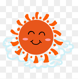 红通通的卡通太阳免抠图