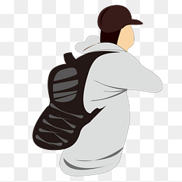 背着包袱的男孩免抠图