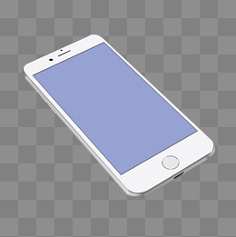 白色全面屏手机模型psd透明底