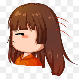 可爱小女孩生气表情插画