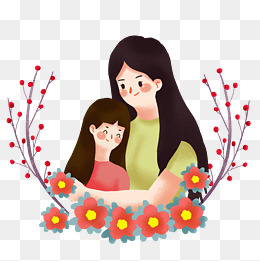 妇女节手绘可爱插画元素