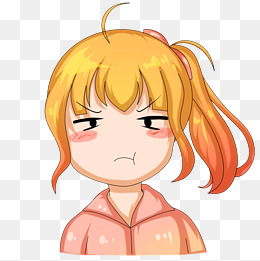 生气的小女孩表情插画