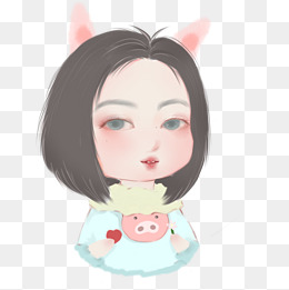 敷面膜的可爱小女孩免抠图