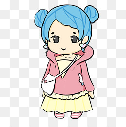 卡通红色的小女孩免抠图