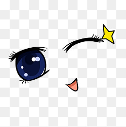 卡通眨眼睛表情插画