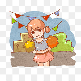 啦啦队少女卡通png