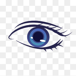 卡通手绘人脸五官眼睛蓝眼睛黑睫毛