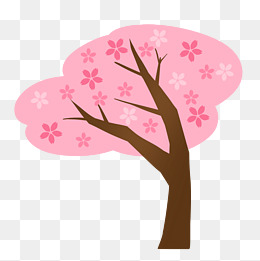 樱花树卡通png素材