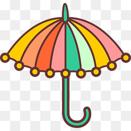 清明节多色彩卡通雨伞