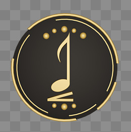 c4d创意黑金风音乐符号徽章