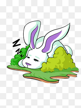 卡通兔子睡觉 png