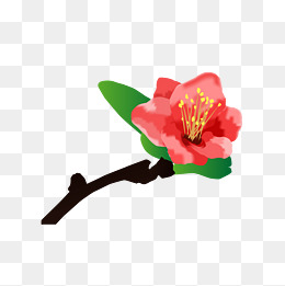 矢量免扣卡通海棠花