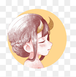 十二星座金牛座手绘女孩形象素材