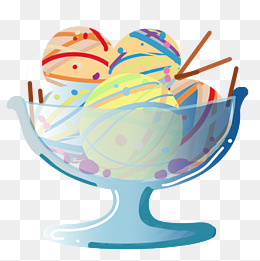 卡通冰淇淋球插画