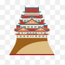 日本建筑卡通插画