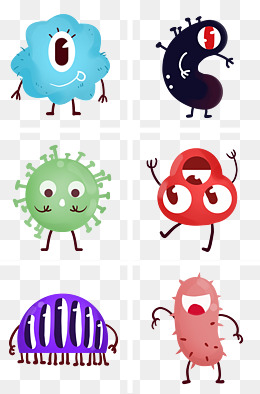 紫色病毒细菌卡通