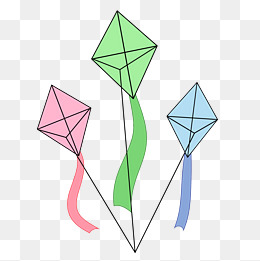 彩色的菱形风筝插画