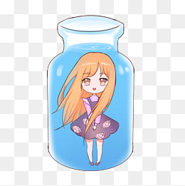 十二星座之水瓶座卡通插画