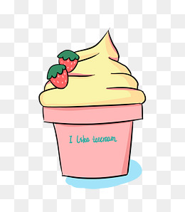 草莓奶油可爱冰淇淋