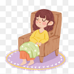 绿色的卡通沙发插画