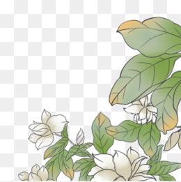 手绘古风唯美植物花朵免扣元素
