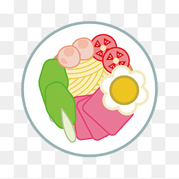 美味的卡通面条插画