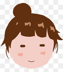 丸子头笑脸女孩插画