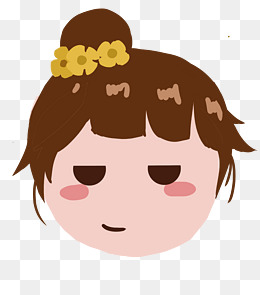 撇嘴的笑脸女孩插画
