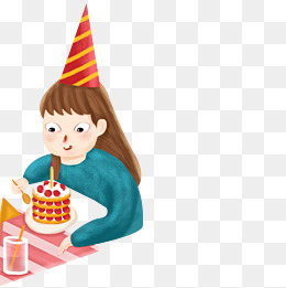 小女孩过生日免抠图