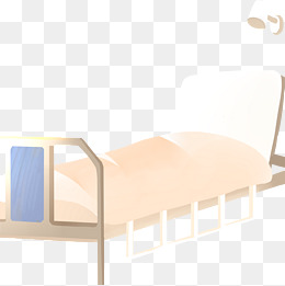 卡通红色的病床免抠图