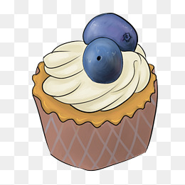 水果蓝莓蛋糕插画