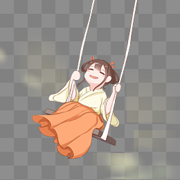 一个荡秋千的女孩