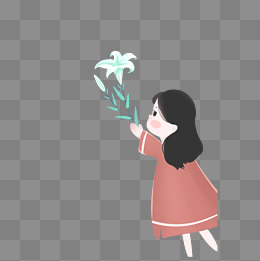手捧鲜花的女孩