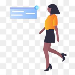 走路的卡通美女人物素材图片免费下载_高清psd_千库网