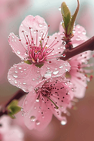 摄影图盛开自然樱花花草写实