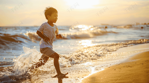 海边玩耍的儿童摄影21