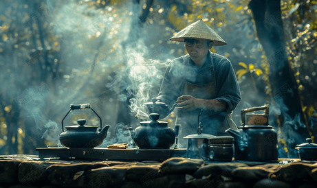 斧头户外拍摄高清茶叶卖家形象