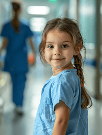 护士陪伴住院的小女孩