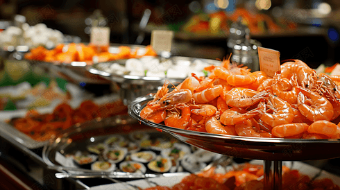 自助餐海鲜大虾摄影5