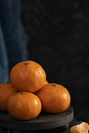 橘子水果暗调风格背景