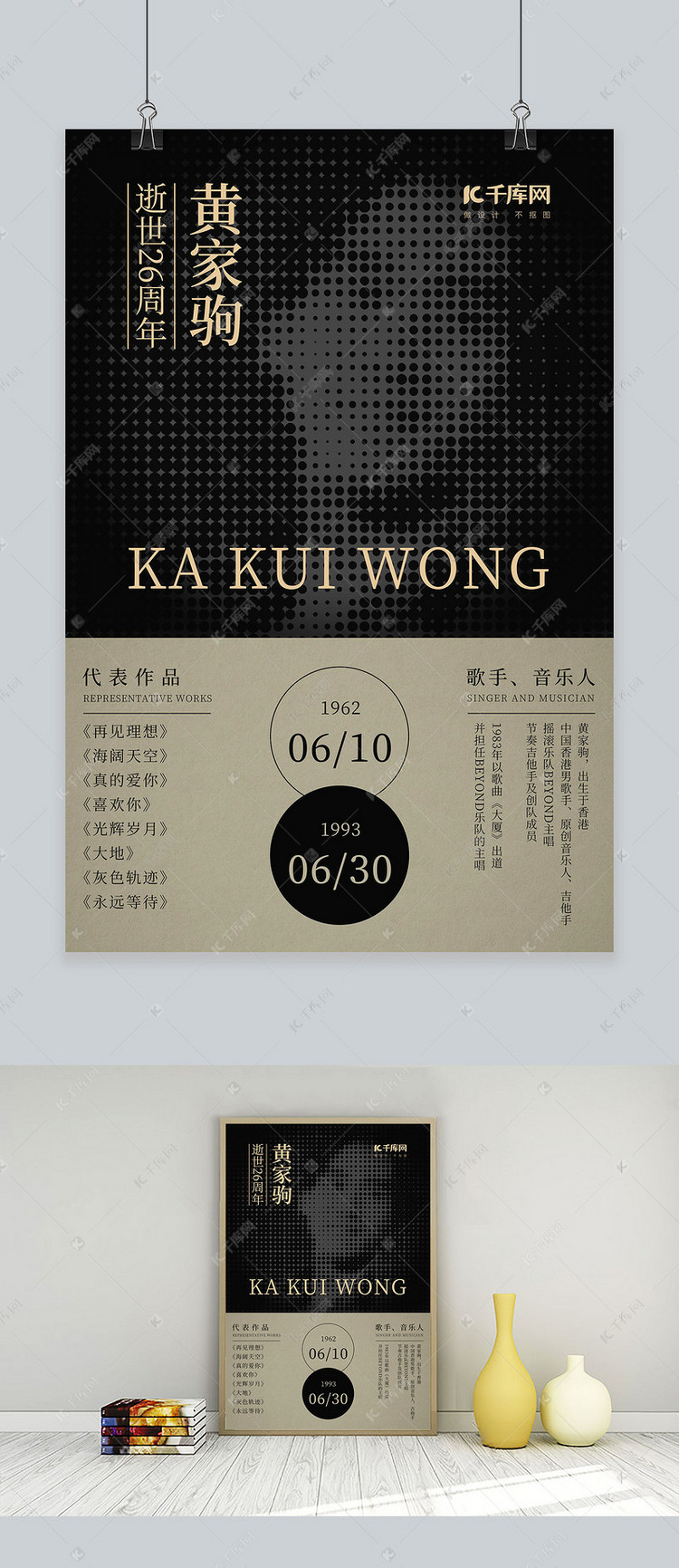 黄家驹逝世26周年追忆纪念海报