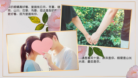 浪漫鲜花婚礼相册视频PR模板