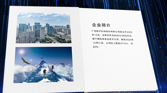 企业商务简介粒子翻页相册AE模板