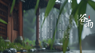 谷雨节气创意清新风传统节气ae模板实拍视频素材