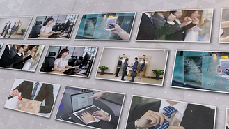 1080商务企业照片墙图文展示AE模板实拍素材