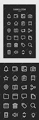 单色线性图标APP常用管理图标
