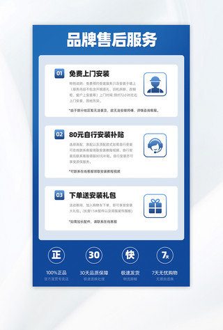 .服务海报模板_售后保障服务电商售后蓝色渐变电商淘宝