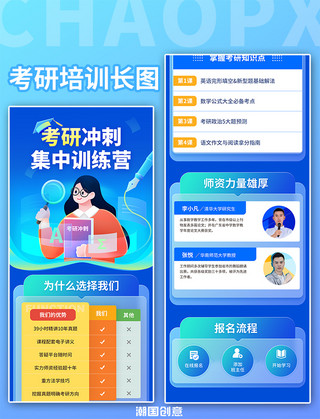 考研培训教育冲刺班训练营招生长图H5