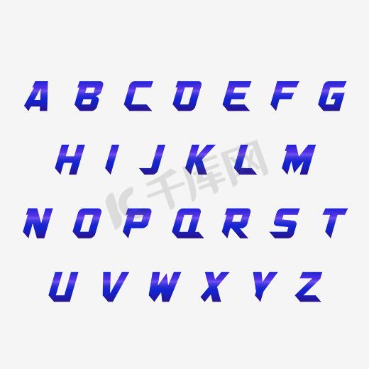 蓝色拉丝效果的创意字母图片