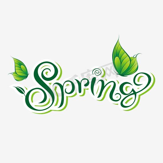 spring春天矢量艺术字图片